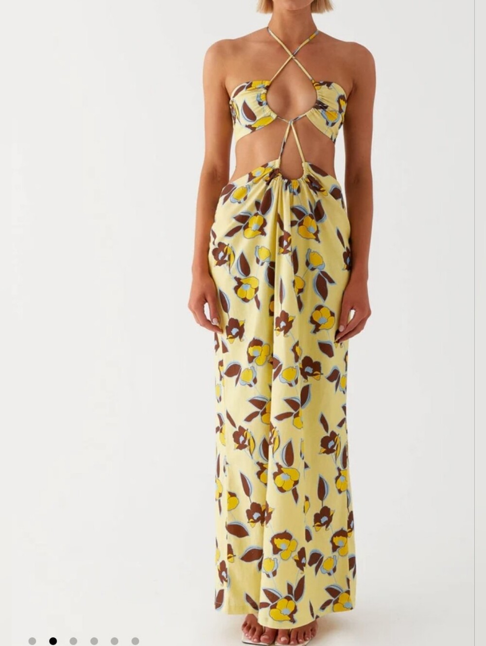 Peppermayo | Nora Linen Maxi Dress Size US 4 In Primrose Yellow Color